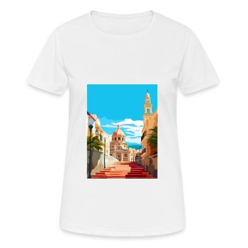 Alicante Espagne Vintage voyage affiche WPA Souvenir - T-shirt respirant Femme - blanc - Devant - AI Model Female 172 dark (172cm)