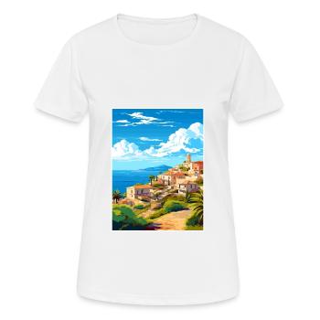 Costa Blanca Spain Vintage Travel Poster Souvenir - Women's Breathable T-Shirt - white - Front - AI Model Female 172 dark (172cm)