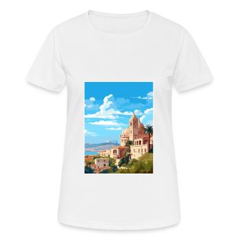 Alicante Espagne Vintage voyage affiche WPA Souvenir - T-shirt respirant Femme - blanc - Devant - AI Model Female 172 dark (172cm)
