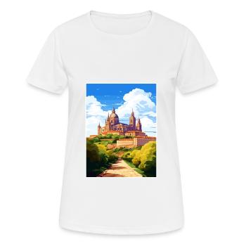 Salamanque Espagne Vintage voyage affiche WPA Souvenir - T-shirt respirant Femme - blanc - Devant - AI Model Female 172 dark (172cm)