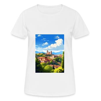 Grenade Espagne Vintage voyage affiche WPA Souvenir - T-shirt respirant Femme - blanc - Devant - AI Model Female 172 dark (172cm)