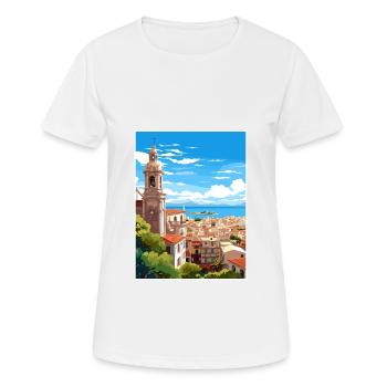 Malaga Espagne Vintage voyage affiche WPA Souvenir - T-shirt respirant Femme - blanc - Devant - AI Model Female 172 dark (172cm)