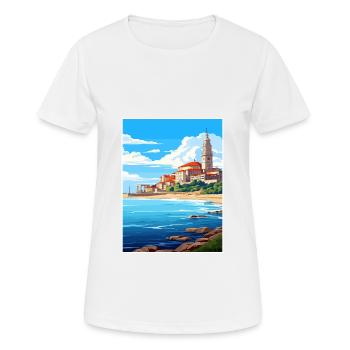 Santander Spanien Vintage Reiseposter WPA Souvenir - Frauen T-Shirt atmungsaktiv - Weiß - Vorne - AI Model Female 172 dark (172cm)