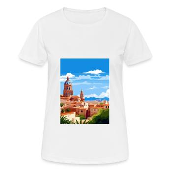 Murica Spain Vintage Travel Poster WPA Souvenir - Women's Breathable T-Shirt - white - Front - AI Model Female 172 dark (172cm)