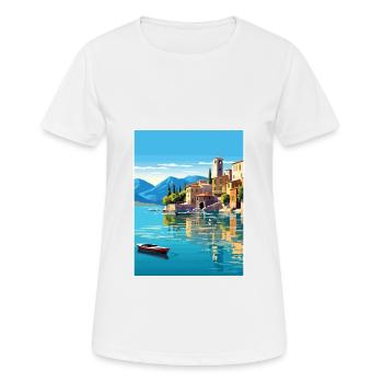 Gardasee Dekoration Vintage Reiseposter WPA - Frauen T-Shirt atmungsaktiv - Weiß - Vorne - AI Model Female 172 dark (172cm)