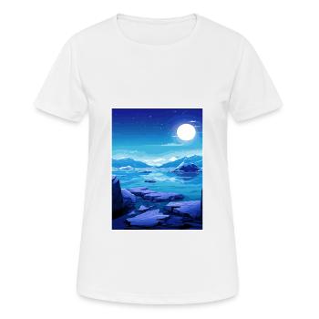 Iceland Vintage Travel Poster WPA Souvenir - Women's Breathable T-Shirt - white - Front - AI Model Female 172 dark (172cm)