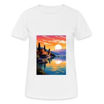 Gardasee Dekoration Vintage Reiseposter WPA - Frauen T-Shirt atmungsaktiv - Weiß - Vorne - AI Model Female 172 dark (172cm)