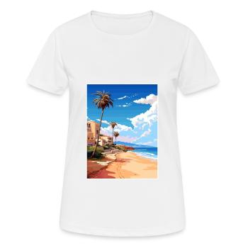 Costa Blanca Spain Vintage Travel Poster Souvenir - Women's Breathable T-Shirt - white - Front - AI Model Female 172 dark (172cm)