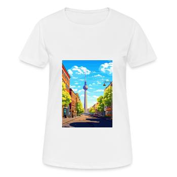 Berlin Germany Vintage Travel Poster WPA Souvenir - Women's Breathable T-Shirt - white - Front - AI Model Female 172 dark (172cm)