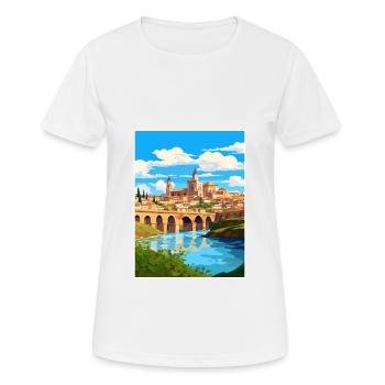 Cordoue Espagne Vintage voyage affiche WPA Souvenir - T-shirt respirant Femme - blanc - Devant - AI Model Female 172 dark (172cm)