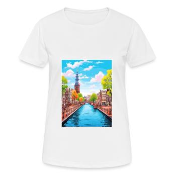 Amsterdam Netherlands Vintage Travel Poster WPA - Women's Breathable T-Shirt - white - Front - AI Model Female 172 dark (172cm)
