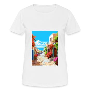 Crète Grèce Décoration Vintage Voyage Affiche WPA - T-shirt respirant Femme - blanc - Devant - AI Model Female 172 dark (172cm)