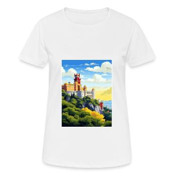Sintra Portugal Vintage voyage affiche WPA Souvenir - T-shirt respirant Femme - blanc - Devant - AI Model Female 172 dark (172cm)