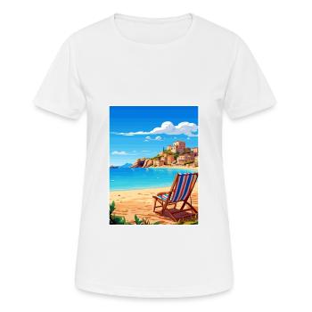 Sicile Italie Décoration Vintage Voyage Affiche WPA - T-shirt respirant Femme - blanc - Devant - AI Model Female 172 dark (172cm)
