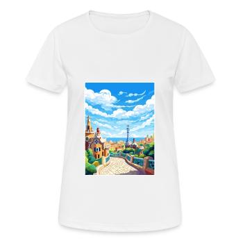 Barcelona Spanien Vintage Reiseposter WPA Souvenir - Frauen T-Shirt atmungsaktiv - Weiß - Vorne - AI Model Female 172 dark (172cm)