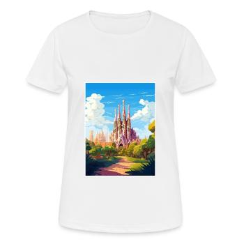 Barcelona Spanien Vintage Reiseposter WPA Souvenir - Frauen T-Shirt atmungsaktiv - Weiß - Vorne - AI Model Female 172 dark (172cm)