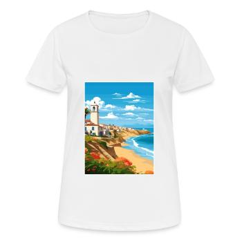 Costa De La Luz Espagne Vintage Voyage Poster WPA - T-shirt respirant Femme - blanc - Devant - AI Model Female 172 dark (172cm)