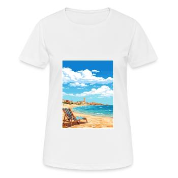 Costa De La Luz Espagne Vintage Voyage Poster WPA - T-shirt respirant Femme - blanc - Devant - AI Model Female 172 dark (172cm)