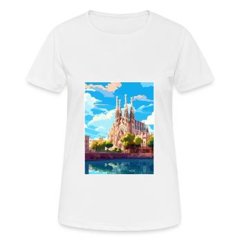 Barcelona Spanien Vintage Reiseposter WPA Souvenir - Frauen T-Shirt atmungsaktiv - Weiß - Vorne - AI Model Female 172 dark (172cm)