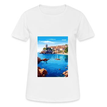 Dubrovnik Croatie Vintage voyage affiche Souvenir - T-shirt respirant Femme - blanc - Devant - AI Model Female 172 dark (172cm)