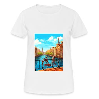Amsterdam Netherlands Vintage Travel Poster WPA - Women's Breathable T-Shirt - white - Front - AI Model Female 172 dark (172cm)
