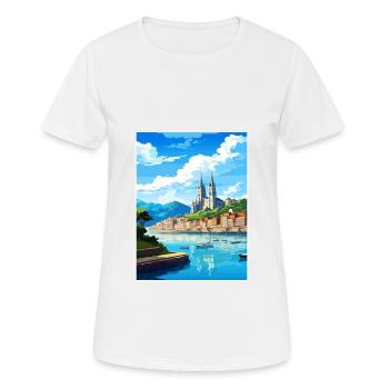 San Sebastian, Spanien, Vintage, Reiseposter, Souvenir - Frauen T-Shirt atmungsaktiv - Weiß - Vorne - AI Model Female 172 dark (172cm)