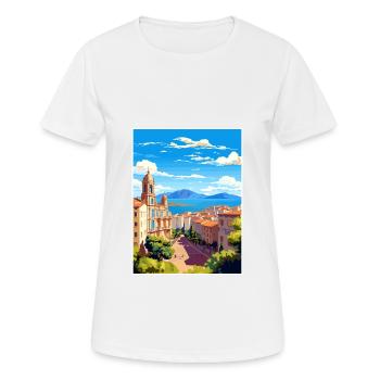 Malaga Espagne Vintage voyage affiche WPA Souvenir - T-shirt respirant Femme - blanc - Devant - AI Model Female 172 dark (172cm)