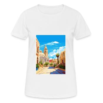Murica Spain Vintage Travel Poster WPA Souvenir - Women's Breathable T-Shirt - white - Front - AI Model Female 172 dark (172cm)
