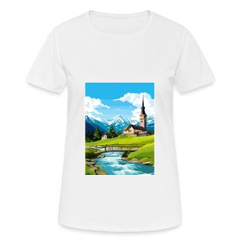 Ramsau Deutschland Berchtesgaden Vintage Reiseposter - Frauen T-Shirt atmungsaktiv - Weiß - Vorne - AI Model Female 172 dark (172cm)