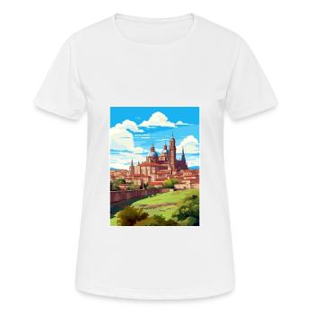 Salamanque Espagne Vintage voyage affiche WPA Souvenir - T-shirt respirant Femme - blanc - Devant - AI Model Female 172 dark (172cm)