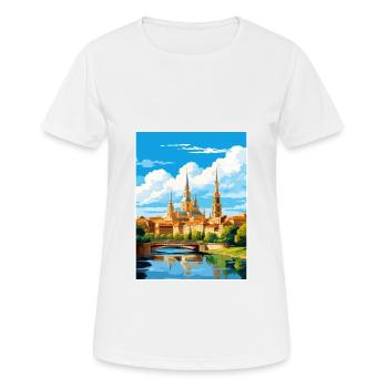 Saragossa Spanien Vintage Reiseposter WPA Souvenir - Frauen T-Shirt atmungsaktiv - Weiß - Vorne - AI Model Female 172 dark (172cm)