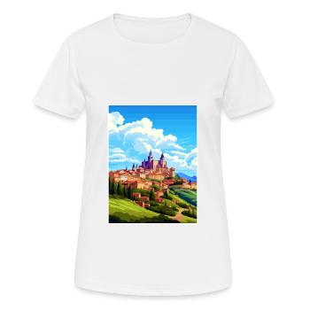 Segovia Spain Vintage Travel Poster WPA Souvenir - Women's Breathable T-Shirt - white - Front - AI Model Female 172 dark (172cm)