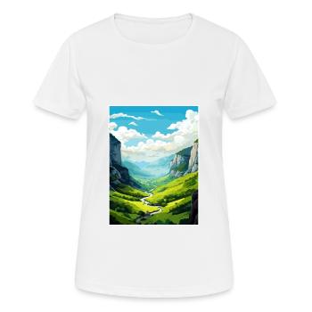 Vikos Schlucht Griechenland Deko Vintage Reiseposter WPA - Frauen T-Shirt atmungsaktiv - Weiß - Vorne - AI Model Female 172 dark (172cm)