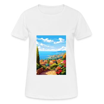 Cote D Azur Frankreich Vintage Reiseposter Souvenir - Frauen T-Shirt atmungsaktiv - Weiß - Vorne - AI Model Female 172 dark (172cm)