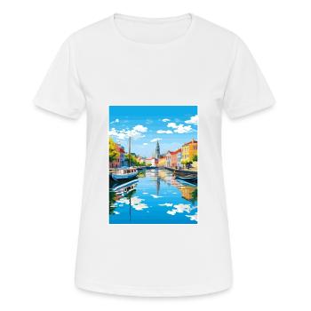Aveiro Portugal Vintage voyage affiche WPA Souvenir - T-shirt respirant Femme - blanc - Devant - AI Model Female 172 dark (172cm)