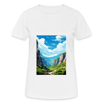 Vikos Schlucht Griechenland Deko Vintage Reiseposter WPA - Frauen T-Shirt atmungsaktiv - Weiß - Vorne - AI Model Female 172 dark (172cm)