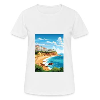 Lagos Portugal Vintage Travel Poster WPA Souvenir - Women's Breathable T-Shirt - white - Front - AI Model Female 172 dark (172cm)