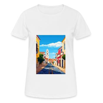 Lagos Portugal Vintage Travel Poster WPA Souvenir - Women's Breathable T-Shirt - white - Front - AI Model Female 172 dark (172cm)