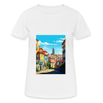 Porto Portugal Vintage Reiseposter WPA Souvenir - Frauen T-Shirt atmungsaktiv - Weiß - Vorne - AI Model Female 172 dark (172cm)