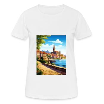 Porto Portugal Vintage Reiseposter WPA Souvenir - Frauen T-Shirt atmungsaktiv - Weiß - Vorne - AI Model Female 172 dark (172cm)