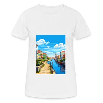 Aveiro Portugal Vintage voyage affiche WPA Souvenir - T-shirt respirant Femme - blanc - Devant - AI Model Female 172 dark (172cm)