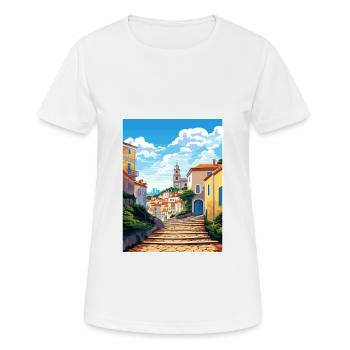 Sintra Portugal Vintage voyage affiche WPA Souvenir - T-shirt respirant Femme - blanc - Devant - AI Model Female 172 dark (172cm)