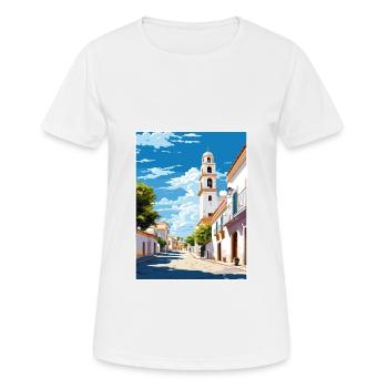 Tavira Portugal Vintage Reiseposter WPA Souvenir - Frauen T-Shirt atmungsaktiv - Weiß - Vorne - AI Model Female 172 dark (172cm)