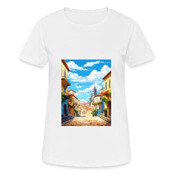 Viseu Portugal Vintage voyage affiche WPA Souvenir - T-shirt respirant Femme - blanc - Devant - AI Model Female 172 dark (172cm)