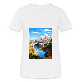 Tomar Portugal Vintage voyage affiche WPA Souvenir - T-shirt respirant Femme - blanc - Devant - AI Model Female 172 dark (172cm)