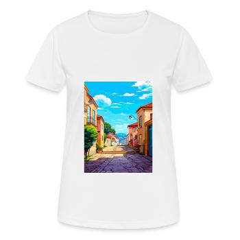 Vianna Do Castelo Portugal Vintage Reiseposter - Frauen T-Shirt atmungsaktiv - Weiß - Vorne - AI Model Female 172 dark (172cm)