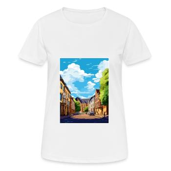 Krefeld Decoration Germany Vintage Travel Poster - Women's Breathable T-Shirt - white - Front - AI Model Female 172 dark (172cm)