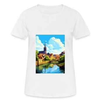 Lunen Dekoration Deutschland Vintage Reiseposter WPA - Frauen T-Shirt atmungsaktiv - Weiß - Vorne - AI Model Female 172 dark (172cm)