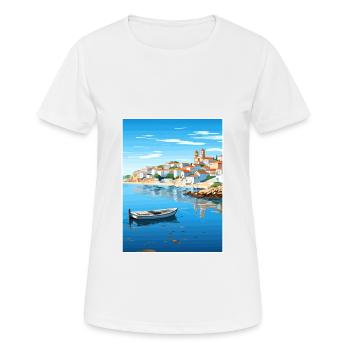 Sines Portugal Vintage Reiseposter WPA Souvenir - Frauen T-Shirt atmungsaktiv - Weiß - Vorne - AI Model Female 172 dark (172cm)