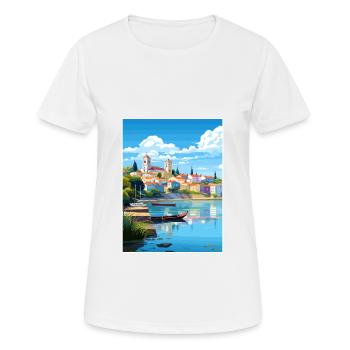 Tomar Portugal Vintage voyage affiche WPA Souvenir - T-shirt respirant Femme - blanc - Devant - AI Model Female 172 dark (172cm)